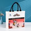 Bolsa de lona portátil de lino de imitación con empalme directo de fábrica, bolsa de lona de propaganda de acuarela, bolsa de lino recubierta retro con manchas