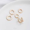Anillo de cuentas de circonita de oro de 14 quilates que conserva el color, anillo de cuentas hecho a mano, pulsera de perlas con hilo DIY, accesorios para collar