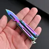 Mini Cuchillo de Mariposa de Acero Inoxidable Llavero Cuchillo de Fruta Afilado Cuchillo Portátil para Desempaquetar