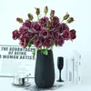 Día de San Valentín Flor Individual de Tela de Seda Estilo Pintura al Óleo Rosa Retro Flor Artificial Decoración para el Hogar y Bodas Flor Artificial de Alta Gama