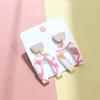 Pendientes de Arcilla Blanda de Nuevo Color Block Estilo Coreano, Pendientes de Botón Elegantes de Nicho con un Toque de Lujo, Pendientes Largos de Arcilla Pintada para Mujer, Estilo Ins