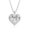 Collar de Corazón con Circonita de Plata S925 Joyería Transfronteriza para Mujer Colgante de Plata de Alta Gama para Mujer Collar de Perla de Plata de Ley Lujo Ligero