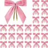 24 Piezas Pequeños Lazos de Terciopelo Navideños Explosiones Transfronterizas de Amazon Empaque de Regalos Decoración del Hogar Accesorios de Ropa