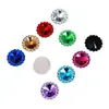 Strass Acrílico Redondo Florido 12mm de Fundo Plano para Acessórios de Celular, Acessórios de Cabelo, Acessórios DIY e Materiais de Artesanato