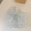 Scrunchie de Rede com Bolinhas Simples Estilo Coreano Tela Fofa de Alta Qualidade Aumenta o Volume do Cabelo Elástico de Cabelo Elástico de Cabelo com Temperamento de Celebridade da Internet para Mulheres
