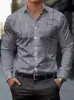 Camisas de Manga Larga para Hombre, Estilo Casual, Modernas y Tendencia, Estampado Digital 3D, Tallas Grandes, Casuales y Versátiles, Exportación Europea y Americana