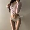 Fragante Encantador * Ropa Interior de Encaje Satén Francés para Mujer Calzón Sexy Transpirable de Cintura Baja Puro Deseo