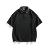 Roupas Masculinas Acu Estilo Americano Gola Lapela Manga Curta para Meninos Verão 2026 Camisa Polo com Gola em Jeans Contrastante, Solta, Casual e Versátil