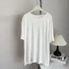 Sensação Refrescante~ Camiseta de Manga Curta Média em Fibra de Cobre Amônia para Mulheres, Verão, Caimento Solto, Emagrecimento, Seda Gelada Fluida, Cobre os Quadris, Blusa Plus Size
