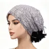 Chapéu Lenço para Mulheres com Cabelos Brancos Novo Estilo Chapéu Lenço com Franja e Lantejoulas Versátil Headwear Chapéu Lenço Redutor de Idade Estiloso