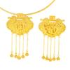 Pu Zuojiu no se desvanece oro accesorios diy emperador discípulos borla colgante collar dragón y fénix candado bolsa cadena suéter mujeres
