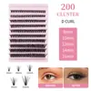 Pestañas postizas DIY transfronterizas, estilo europeo y americano, 40 piezas de racimos de pestañas postizas de fusión en caliente, autoaplicación segmentada, para un look espeso y natural, adecuadas para actuaciones en el escenario