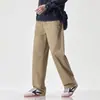 Calças Casuais Masculinas de Alta Qualidade Outono 2026 Calças Casuais de Corte Reto High Street Americana Roupa de Trabalho Calças Longas Masculinas Retrô Tendência
