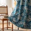 Cortinas Youzhuo Estilo Americano Retrô Florais e Pássaros Tecido Jacquard Cortinas de Cozinha Estilo Artístico Cortinas de Porta para Pousada Cortinas Decorativas
