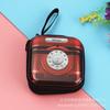 Vintage Folha de Flandres Quadrado Moeda Bolsa Elétrica Chave Moeda Zíper Bolsa Fone de Ouvido Cabo de Dados Organizar Armazenamento Caixa