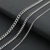 Yue Shijie Simple Acero Inoxidable Pulido Seis Lados Cadena Cubana Collar Hip-Hop Acero Dorado Negro 48/60/75cm 3/5/7mm