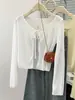 Chal de gasa versátil de estilo americano para el verano combinado con un vestido tipo camisola, cárdigan corto para mujer con protección solar y tiras para atar