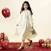 Nueva colección de primavera y otoño: elegante vestido camisero de manga larga para niñas, perfecto para uso casual y fácil de combinar con otros atuendos