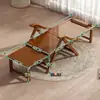 Silla cama de bambú plegable, tumbona de bambú para adultos, silla para siesta de uso doméstico, silla tradicional de madera maciza con respaldo para balcón, adecuada para sentarse y acostarse