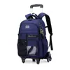 Nova Mochila de Carrinho Modelo Infantil para Alunos do Ensino Fundamental Anos 3-6, Alunos do Ensino Médio, Mochila com Rodinhas de Seis Rodas para Subir Escadas de Grande Capacidade