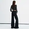 Naranja Juvenil # Jeans acampanados lavados para mujer, elegantes y a la moda, de cintura alta, corte ajustado, elásticos, adelgazantes, versátiles, pantalones de largo completo