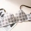882 sujetador de una pieza con estampado de cuadros para pechos pequeños, realzador y voluminizador del busto, sujetador liso versátil sin relleno para comercio exterior