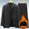 Traje Tang de Invierno para Hombres de Mediana Edad y Ancianos, Chaqueta de Algodón, Nuevo Estilo Chino para Abuelo, Hanfu Casual, Chaqueta de Algodón Estilo Chino