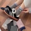 Calcetines para Mujer, Nueva Colección Otoño e Invierno, Estilo Coreano, Etiqueta de Tela de Huevo con Bloques de Color, Calcetines de Algodón a Rayas Sin Costuras de Media Pantorrilla, Calcetines para Estudiante, Calcetines para Mujer