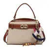 Nova Bolsa de Mão de Luxo 2026 com Cores Contrastantes, Bolsa Kelly Simples, Bolsa de Ombro Fashion e Versátil, Bolsa Elegante Feminina