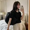Suéter de capas chic de estilo coreano con diseño único y calado, top particularmente hermoso y elegante, tejido blanco de manga corta para mujer