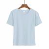Shopee camiseta de manga curta feminina 2020 nova versão coreana do top liso de gola redonda solto aceita logotipo