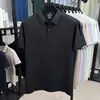 Camiseta Masculina de Seda Gelo Sem Costura de Manga Curta, Novo Estilo de Verão, Gola Polo Casual Reversível, Camisa Polo Não Amassa para Meia-Idade, Peça Única Masculina Dropshipping