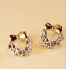 Pendientes de Botón Florales con Pedrería y Perlas Estilo Coreano para Venta Caliente en Mercados Callejeros para Mujeres, Pendientes Pequeños de Joyería Geométricos con Pedrería en Forma de Corazón, Acero Inoxidable