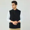 100% lana de cabra pura, nuevo modelo de otoño e invierno, hilo Yangzi de 16 cabos finamente hilado, elegante y sencillo, chaleco cálido con doble cremallera