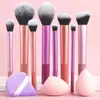Conjunto de esponjas de maquiagem para olhos e blush portáteis de ponta redonda grande da Cross-Border