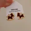 Novos Brincos Vermelhos de Pônei Retrô Estilo Chinês 2026 Novo Modelo Brincos do Zodíaco do Cavalo Leve Luxo Brincos de Alta Qualidade para Mulheres