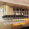 Botellero de hierro para bar, colgador de vino, estante decorativo para copas invertidas, estante colgante para copas de vino de bar
