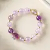Regalo de Cumpleaños Pulsera de Cristal Citrino Amatista Pulsera de Agua Blanca Femenina Nicho Pulsera de Cristal de Gama Alta