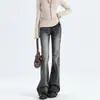 Jeans de Mujer Estilo Retro Americano de Nicho, Lavados, Resistentes a las Arrugas, Ajustados, Elásticos, de Pierna Ancha, Nuevos, de Tiro Bajo, Adelgazantes, Versátiles, de Moda