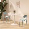 Mesa de negociación redonda pequeña de estilo nórdico blanco de celebridades de Internet, mesa y silla combinadas para cafetería, té con leche y mesa de comedor tipo tulipán.