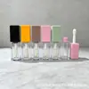Estoque da fábrica fornecimento 5ml brilho labial tubo quadrado cabeça de pincel grande gloss labial tubo vazio grande capacidade sub-embalagem de cor transfronteiriça