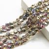 En stock, colgante de cristal de color galvanizado con forma de agujero medio cuadrado oblicuo de 12 mm, accesorios para el cabello DIY, cadena para teléfono móvil, material de cristal