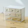 Caja de Almacenamiento Escritorio Organizador de Seis Compartimentos Estilo Cajón Dormitorio Suministros Estudiantiles Planificador Papelería Organizador de Tablero Perforado