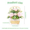 Cesta tejida, Cesta para arreglo floral simulado, Bolso tipo bandolera Mini cesta de flores, Objetos pequeños para el hogar, Bolso de mano para bodas, Exhibición para fiestas navideñas