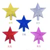 Estrela de ponta para árvore de Natal 12/15/20/25/30cm Estrela de cinco pontas tridimensional soprada Cinco estrelas com pó dourado para árvore de Natal Multiespecificação