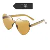 Gafas de Sol Dulces Lindas de Amor Divertidas Para Todo Combinar Decorativas Para Fiesta Gafas Sin Montura con Borde de Corazón de Melocotón