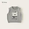 Ropa para Niños You Bao Chaleco de Punto para Niños Lindo Osito Top para Niños Suéter de Cuello Redondo Chaleco Gris para Niños Pequeños