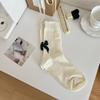 Calcetines japoneses de felpa para las cuatro estaciones, talón con lazo, calcetines para mujer, calcetines de moda de red, estilo académico JK, calcetines de algodón al por mayor