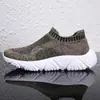 Zapatos Deportivos Casuales para Correr de Malla Transpirable Flyknit, Suela de Palomitas de Maíz, Talla Grande, Estilo Calcetín, sin Cordones, para Hombre, 2025, Transfronterizos
