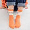 Meias Infantis 100% Algodão, Novas Meias de Cano Médio para Outono e Inverno, Meias Listradas Coloridas tipo Doce para Meninos e Meninas, Meias 100% Algodão para Bebês e Crianças Pequenas